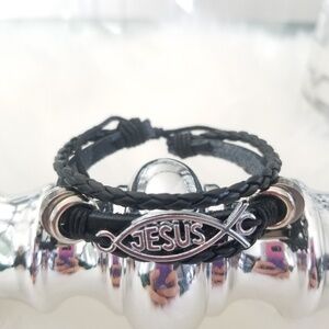 boho black JESUS bracelet